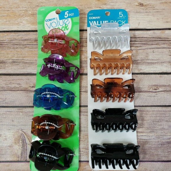 Conair Accessories - 10 Conair Value Pack Jaw Clips for Hair Assorted